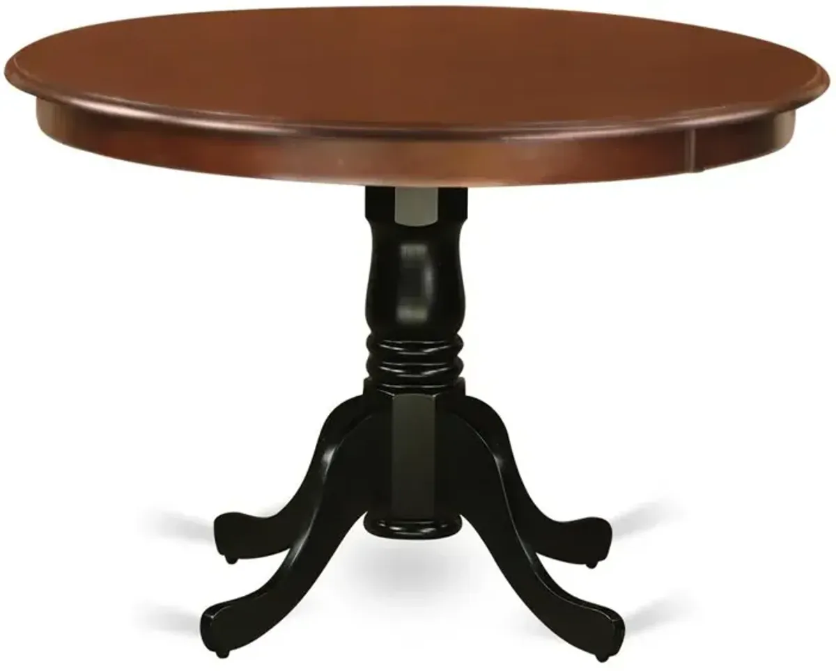 East West Furniture Dining Table Mahogany & Black, HLT-MBK-TP