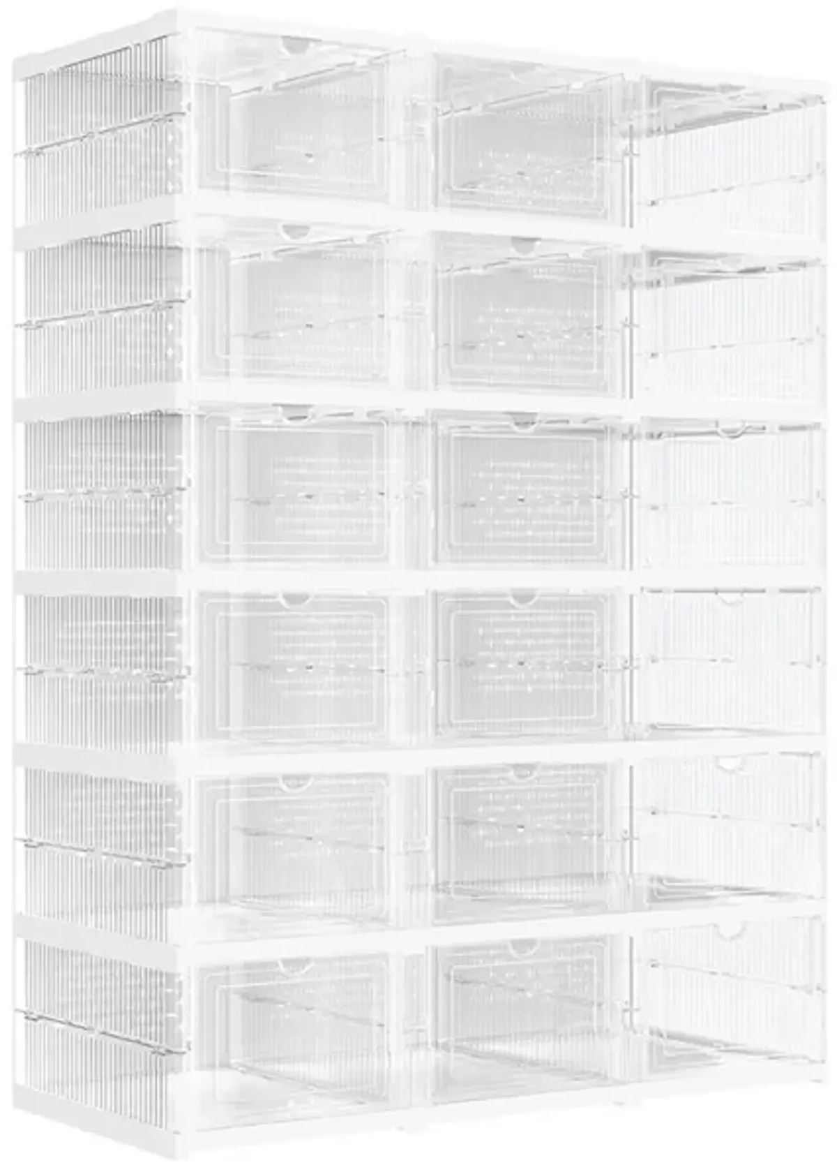 Pack of 18 Stackable Shoe Boxes Transparent