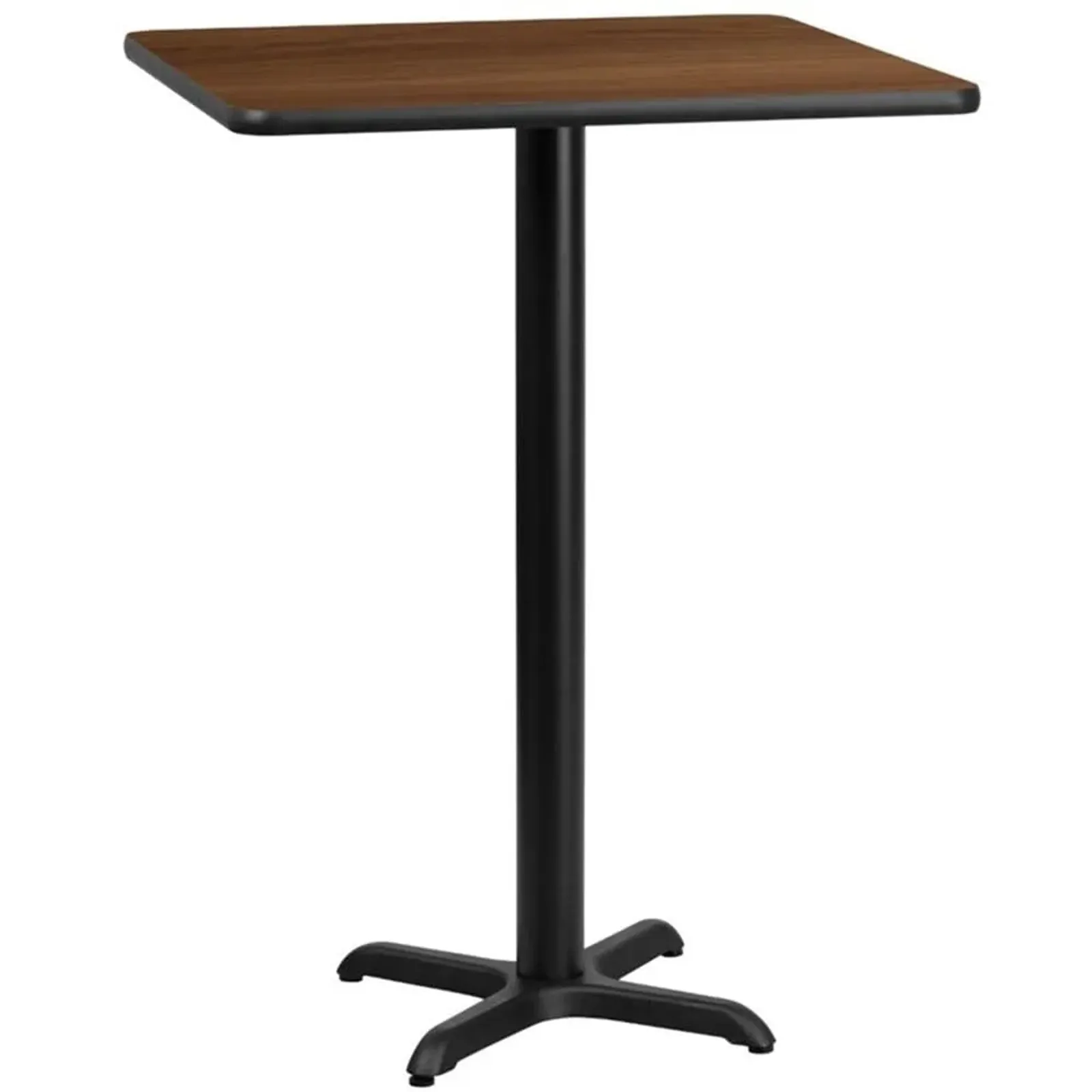 Flash Furniture 24'' Square Walnut Laminate Table Top with 22'' x 22'' Bar Height Table Base