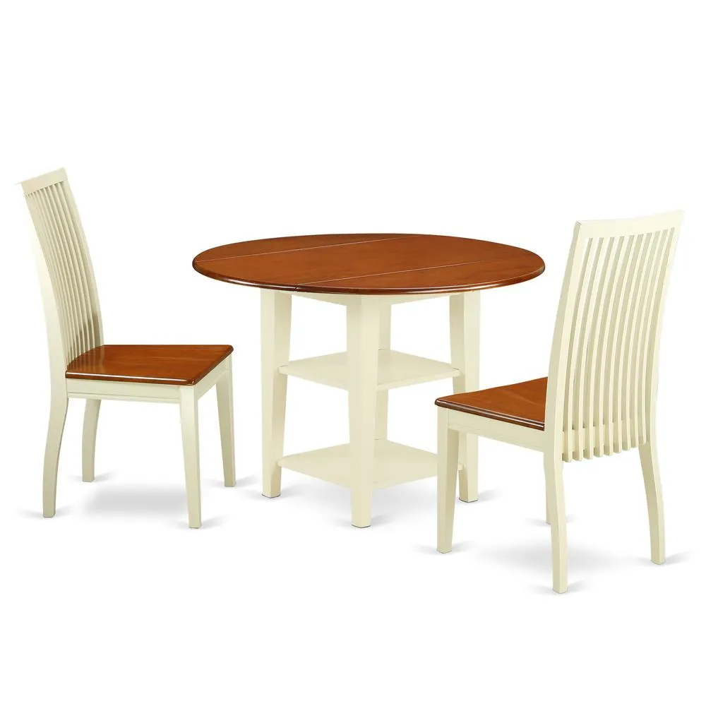 Dining Room Set Buttermilk & Cherry, SUIP3-BMK-W