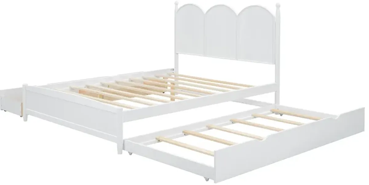 Merax Platform Bed with Drawers and Twin XL Trundle