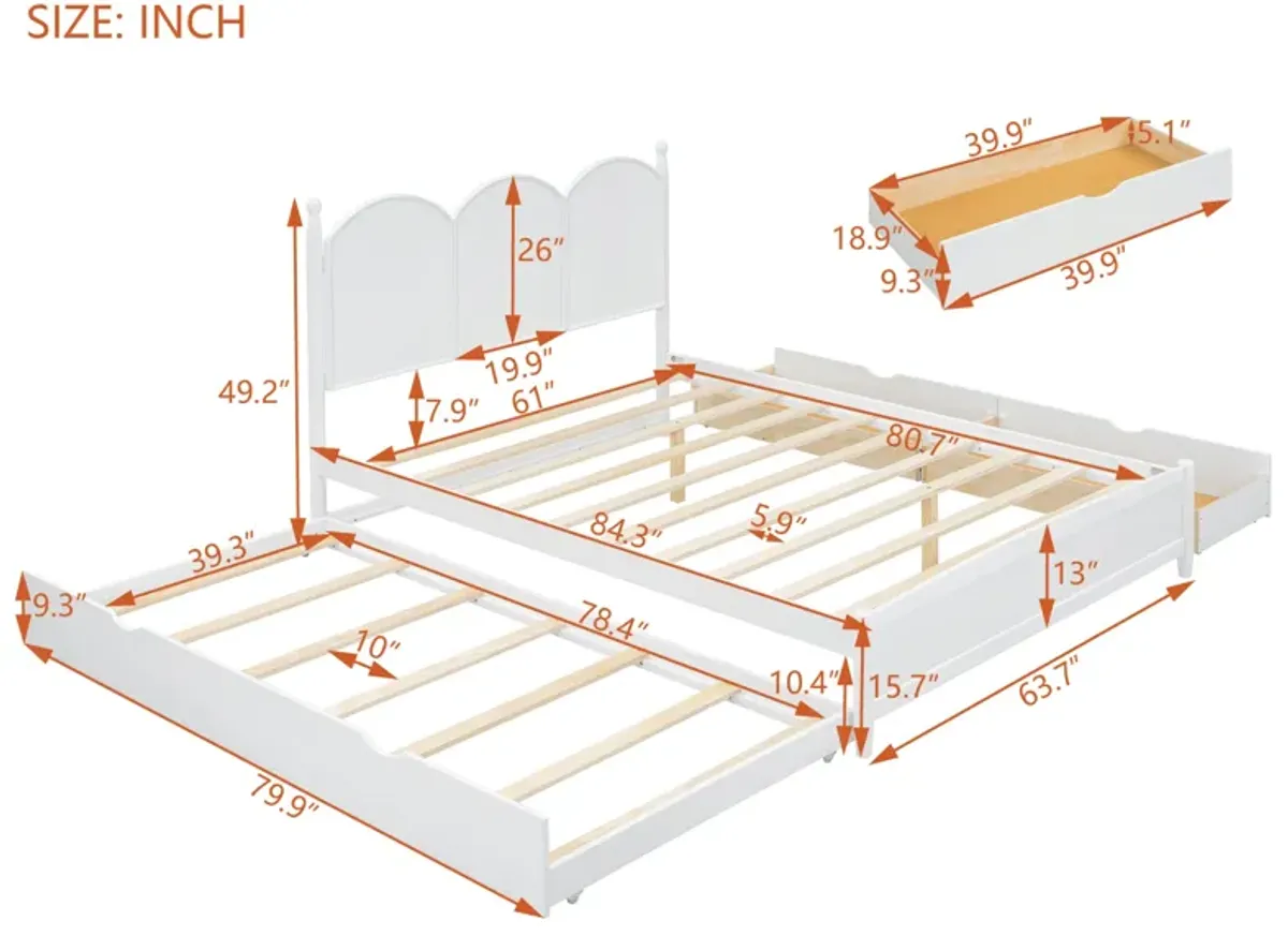 Merax Platform Bed with Drawers and Twin XL Trundle