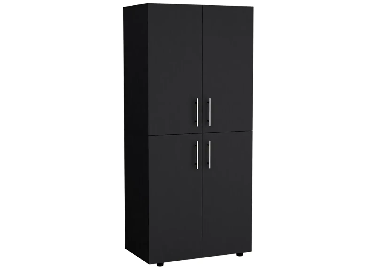 Hazel Armoire Wardrove 70" H, Double Doors, 6 Shelves, 2 Hanging Rods, Black , Bedroom