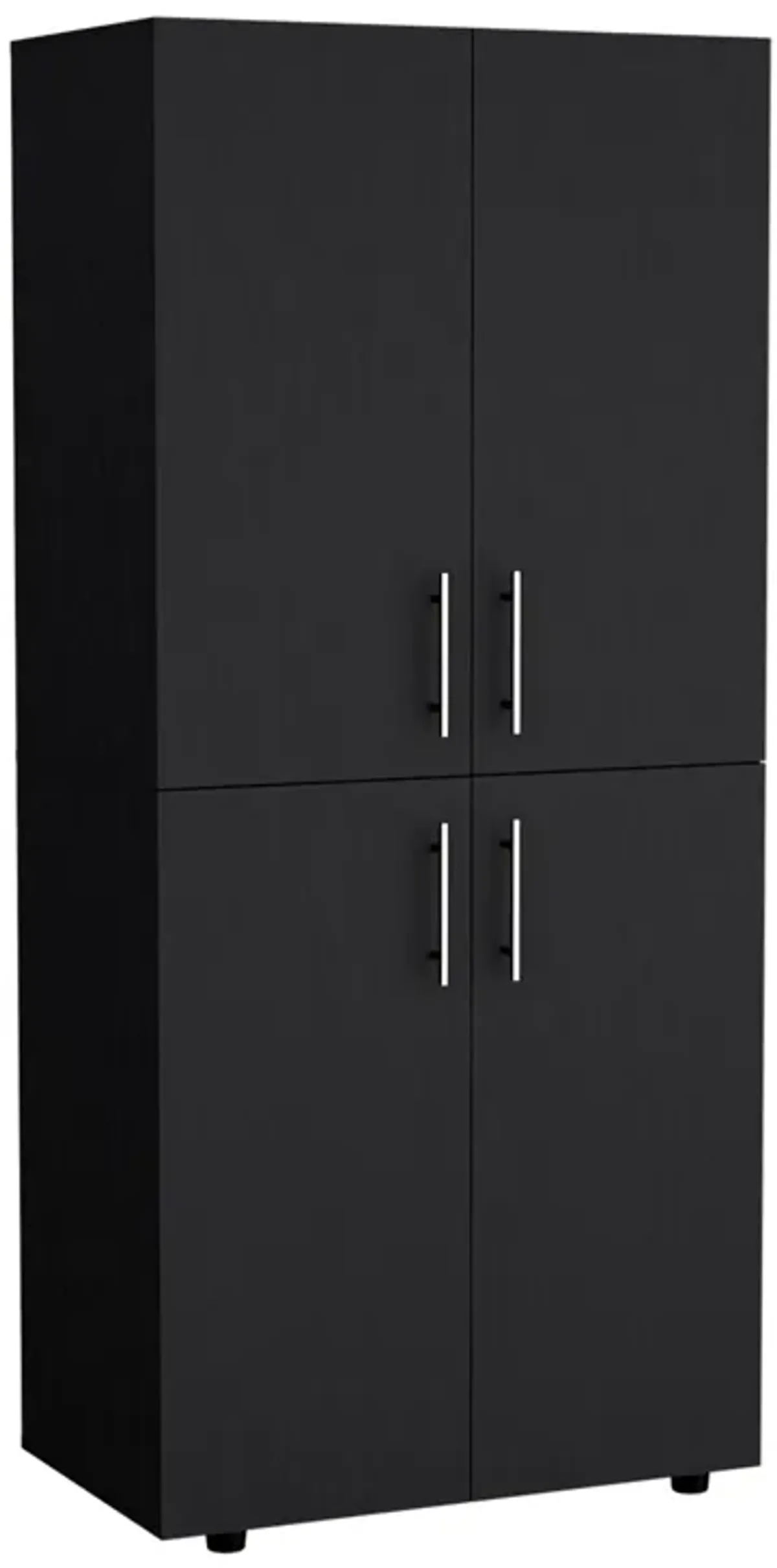 Hazel Armoire Wardrove 70" H, Double Doors, 6 Shelves, 2 Hanging Rods, Black , Bedroom