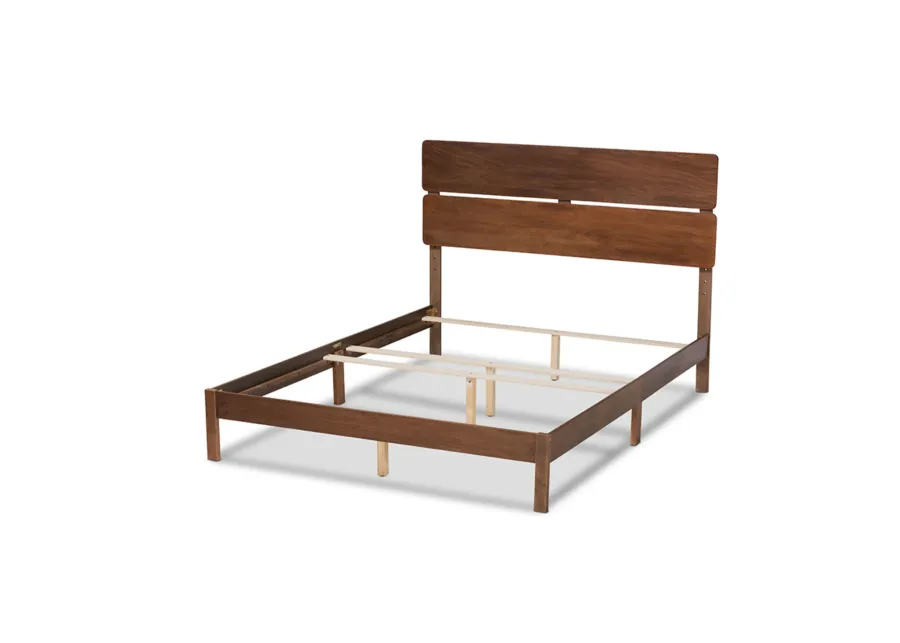 Baxton Studio Anthony Modern and Contemporary Walnut Brown Finished Wood Full Size Panel Bed