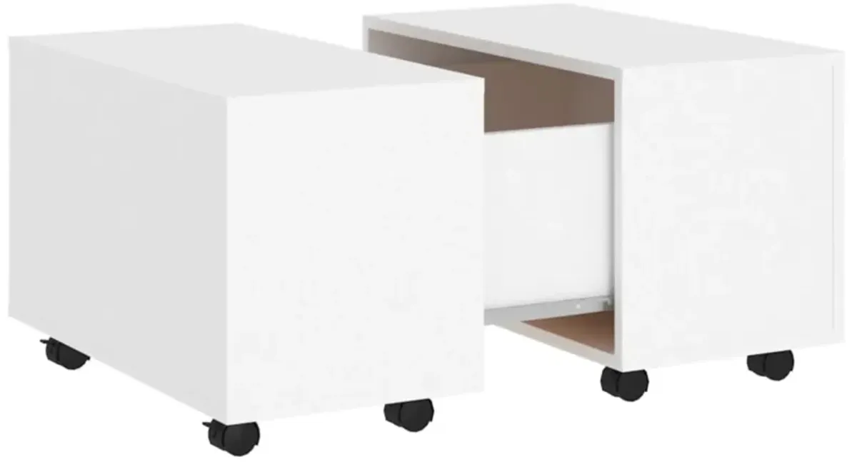 vidaXL Coffee Table White 23.6"x23.6"x15" Chipboard