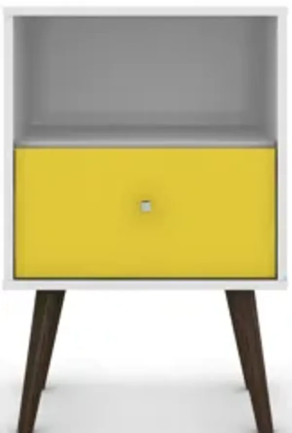 Liberty 1.0 Nightstand in White and Yellow