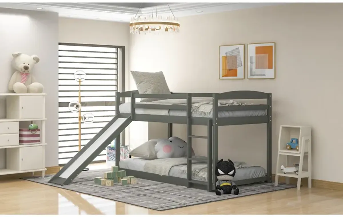 Twin over Twin Bunk Bed with Convertible Slide and Ladder