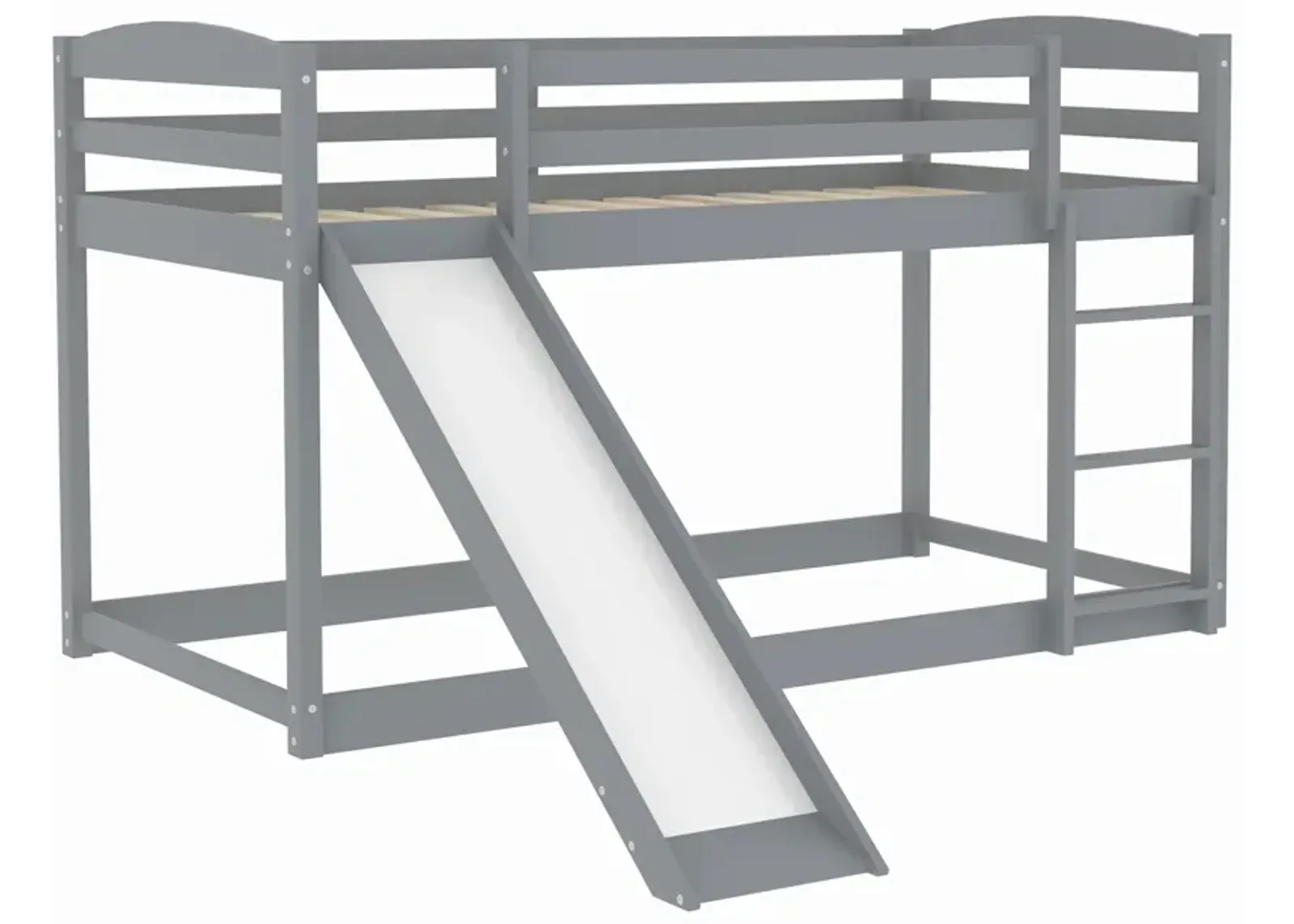 Twin over Twin Bunk Bed with Convertible Slide and Ladder