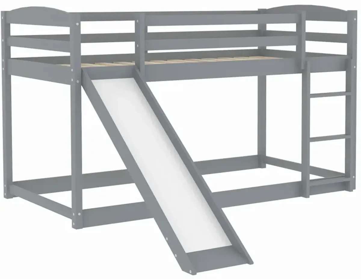 Twin over Twin Bunk Bed with Convertible Slide and Ladder