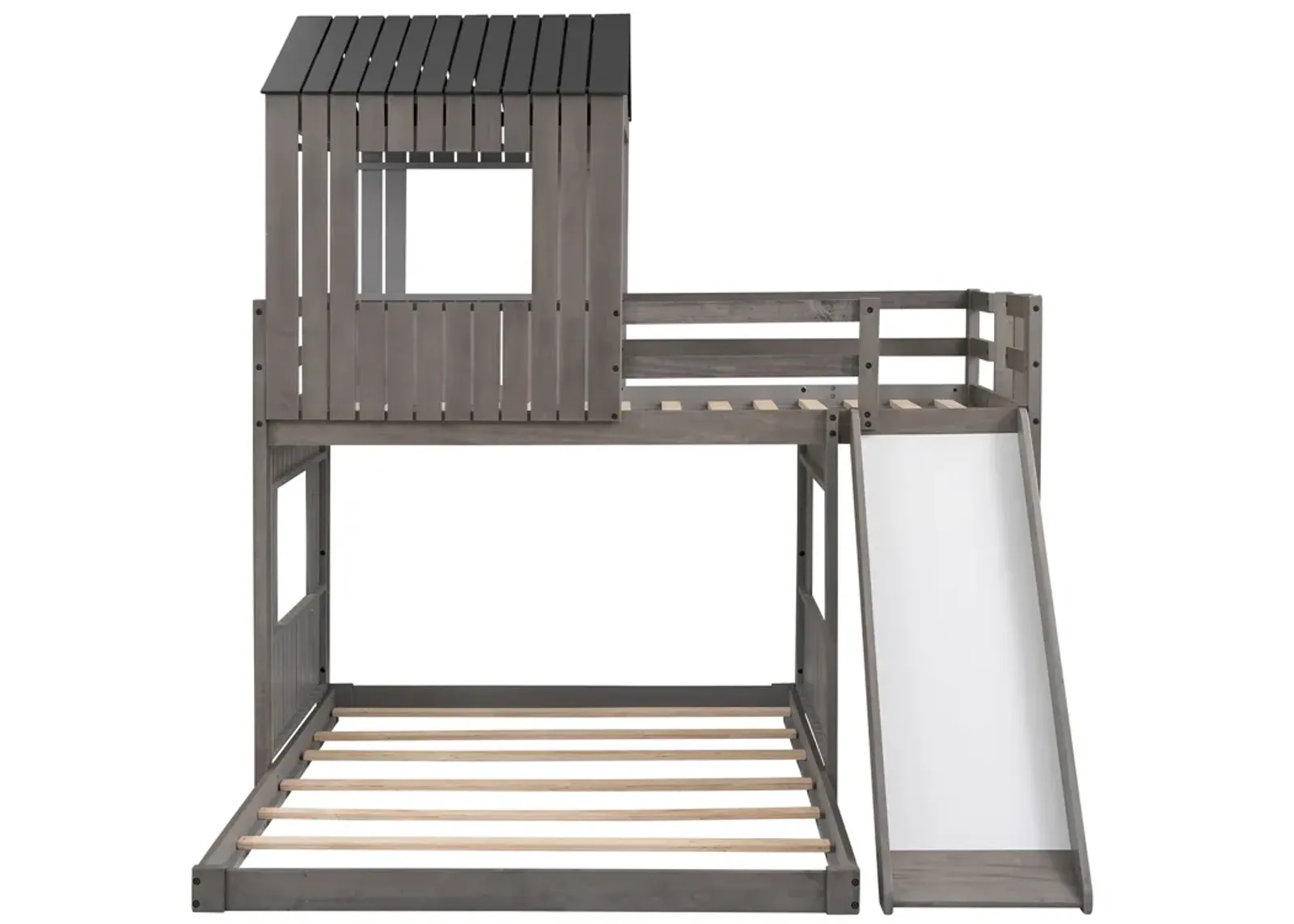 Merax Playhouse Bunk Bed with Slide