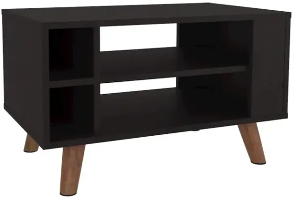 Muir Coffee Table, 4 Shelves, 4 Legs, Black Wengue