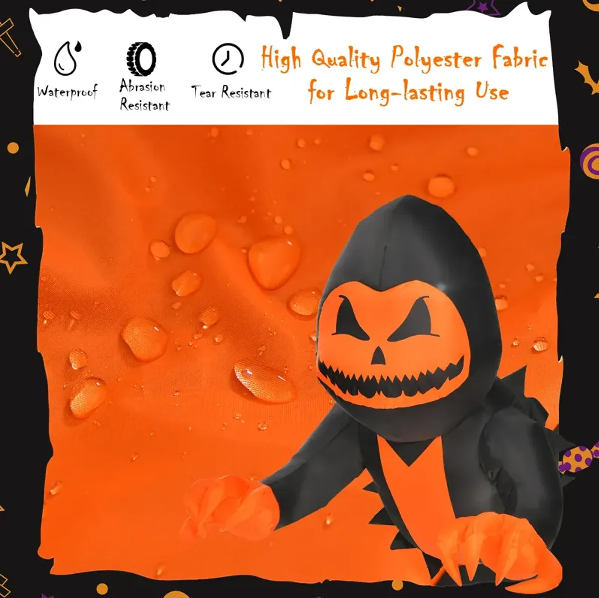 3.3 Feet Halloween Inflatable Pumpkin Head Ghost Broke Out from Window