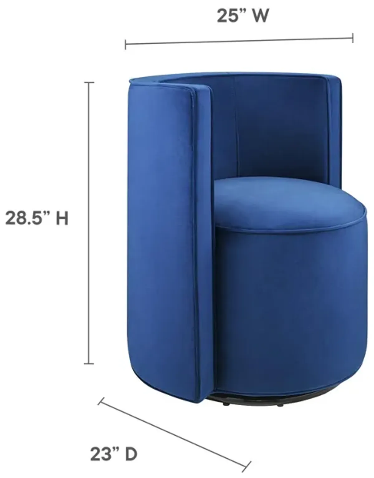 Della Performance Velvet Fabric Swivel Chair