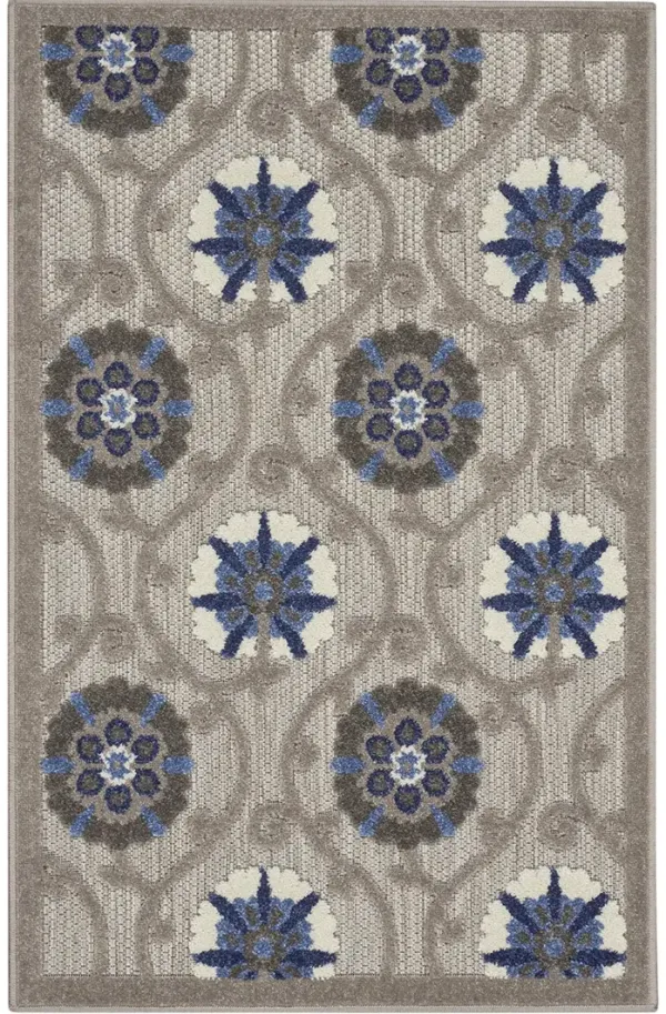 Aloha ALH19 Gray/Blue 3'6" x 5'6" Rug