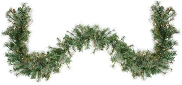 9' x 12" Pre-Lit Country Mixed Pine Artificial Christmas Garland - Clear Dura-Lit Lights