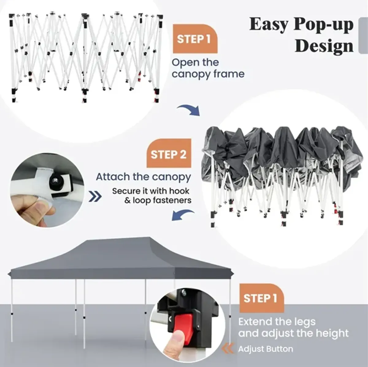 10 x 20 FT Pop-up Canopy Tent with Carrying Bag