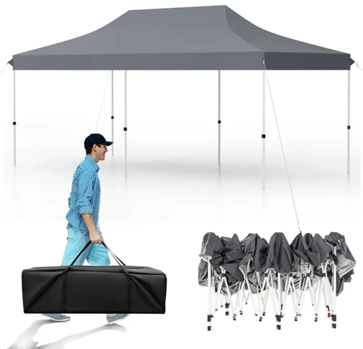 10 x 20 FT Pop-up Canopy Tent with Carrying Bag