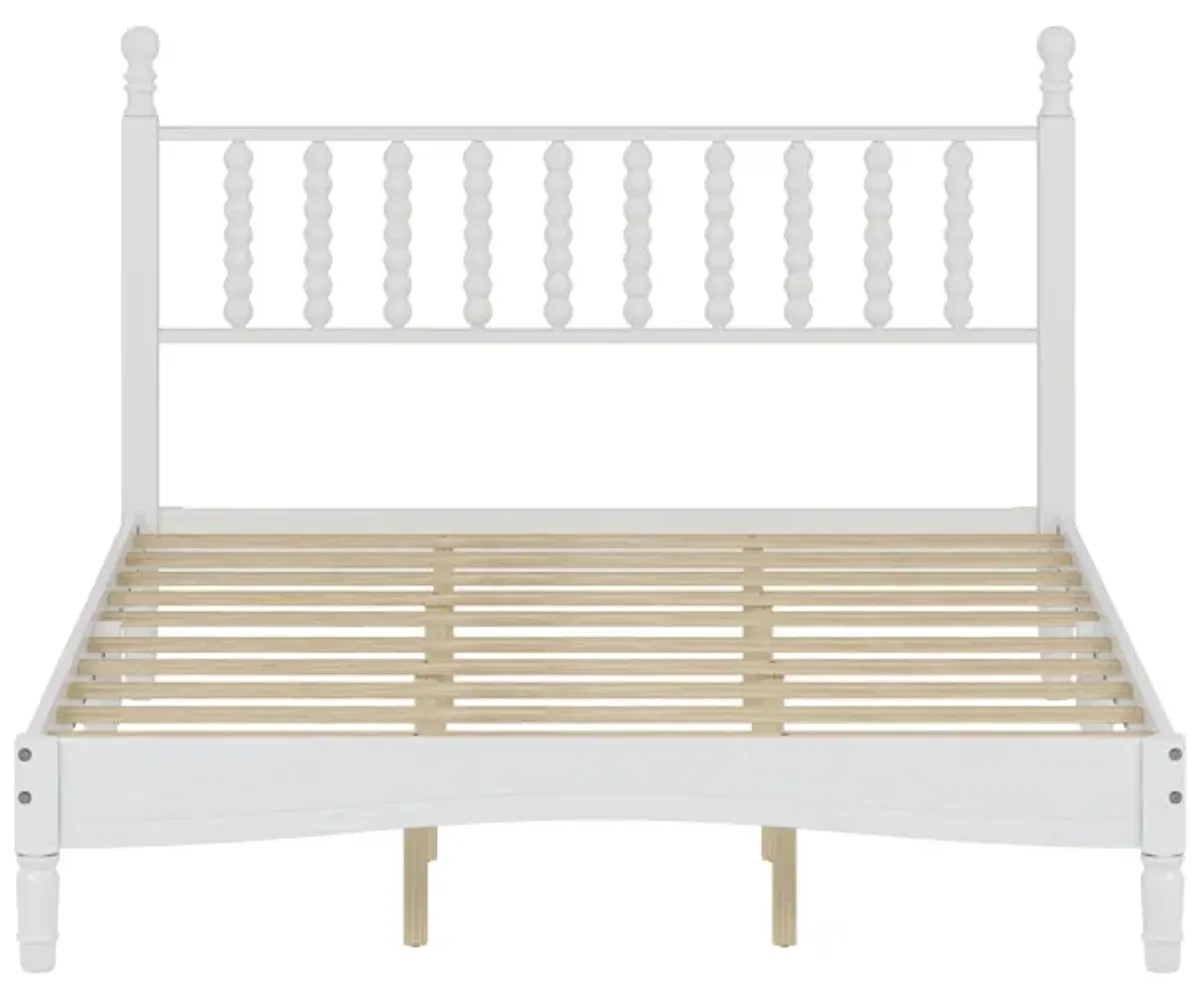 Merax Wood Retro Platform Bed with Gourd Shaped Headboard