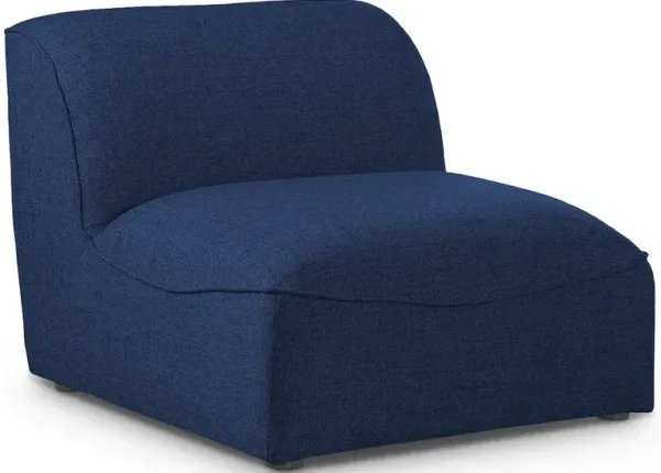 Meridian Furniture Miramar Navy Durable Linen Textured Armless