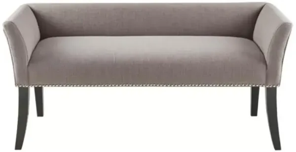 Hivvago Modern Mid-Century Grey Upholstered Accent Bench
