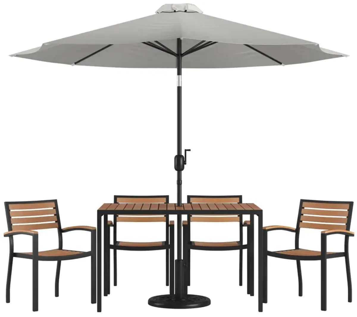 Table-4 Chairs-Umbrella & Base