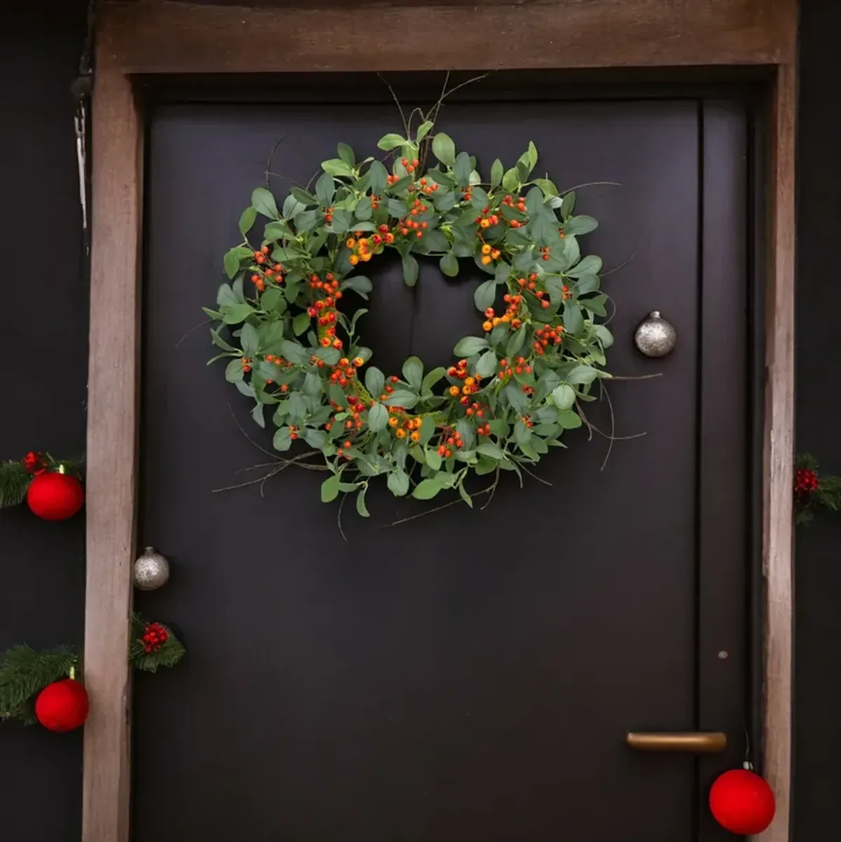 Foliage and Berry Wreath for Winter, Holiday, or Seasonal Home Décor