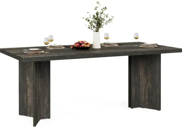Tribesigns 63-inch Dining Table for 4-6, Farmhouse Kitchen Table with Large Tabletop, Rectangular Dinner Eating Table for Dining Room, Living Room, Kitchen, Dark Gray