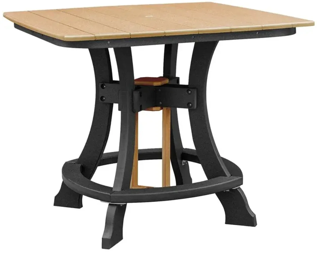 OS Home and Office Model 44S-C-CBK Counter Height Square Table in Cedar with Black Base