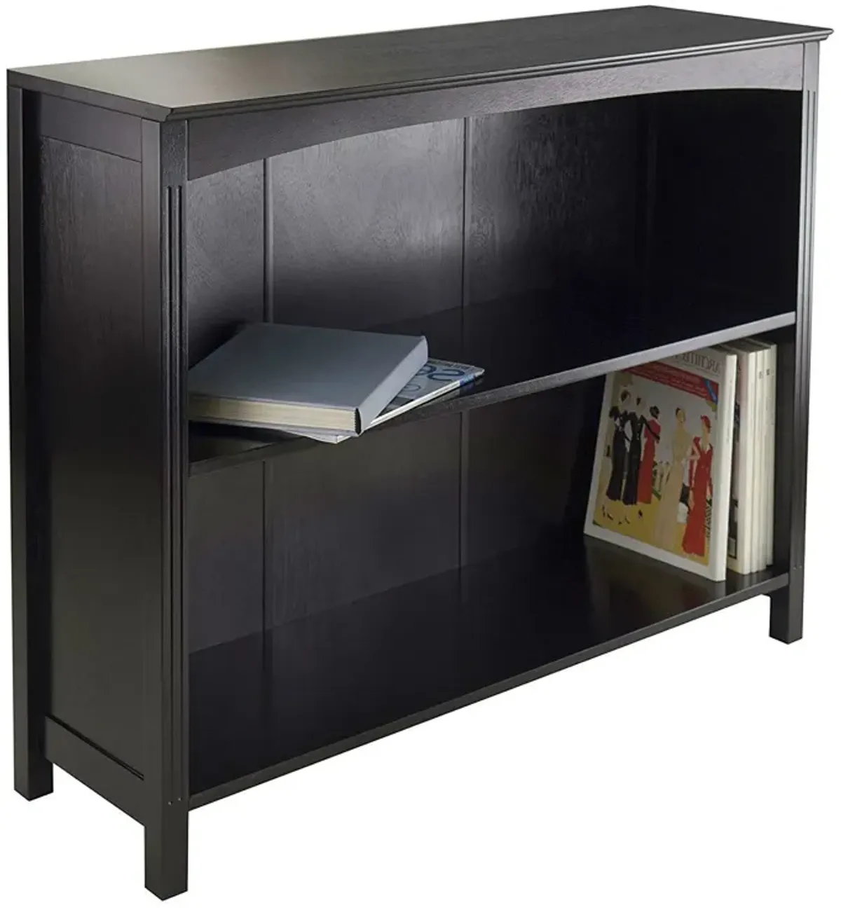 Hivvago Espresso Sturdy 3 Tier Bookcase Shelf Dresser