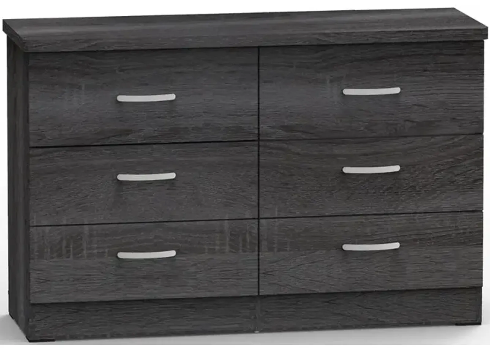 Better Home Products DD & PAM 6 Drawer Engineered Wood Bedroom Dresser Gray