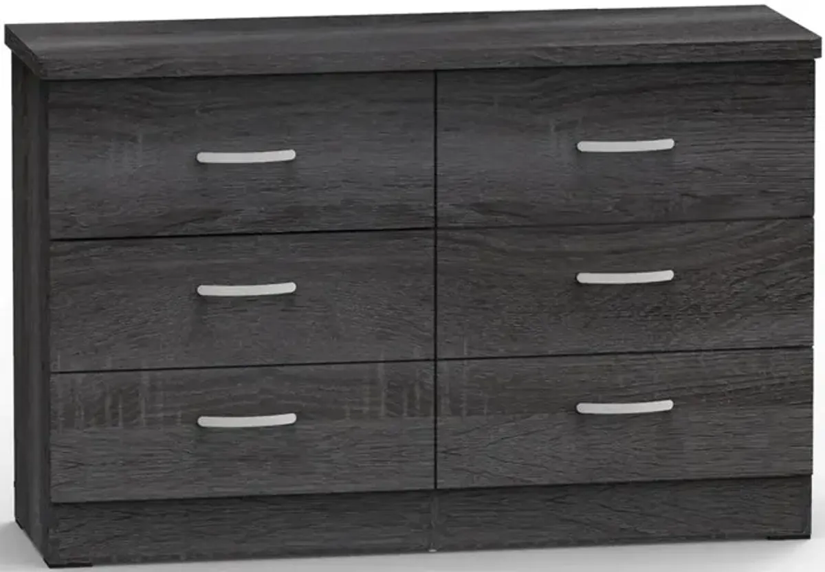 Better Home Products DD & PAM 6 Drawer Engineered Wood Bedroom Dresser Gray