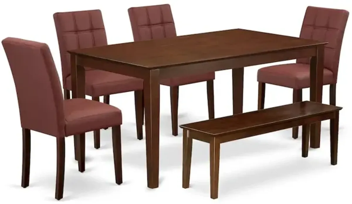 6 Piece Mid Century Modern Dining Set consists A Mid Century Table