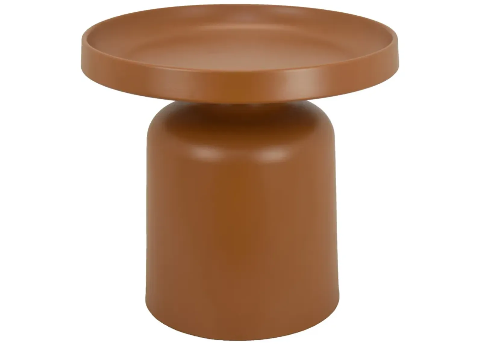 Ricca Plant Stand Table, Brown Metal, Round 19 Inch Top, Pedestal Base - Benzara