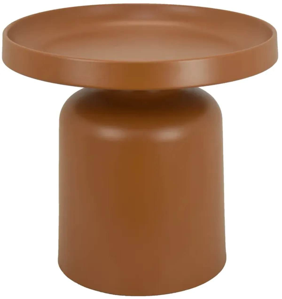 Ricca Plant Stand Table, Brown Metal, Round 19 Inch Top, Pedestal Base - Benzara