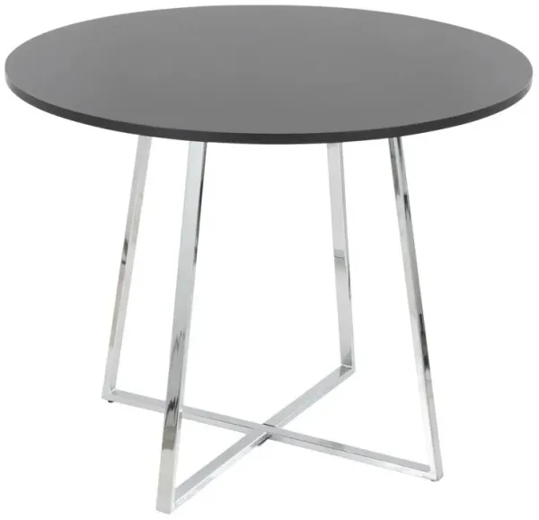LumiSource Chrome Metal, Black MDF Canary Cosmo Dining Table