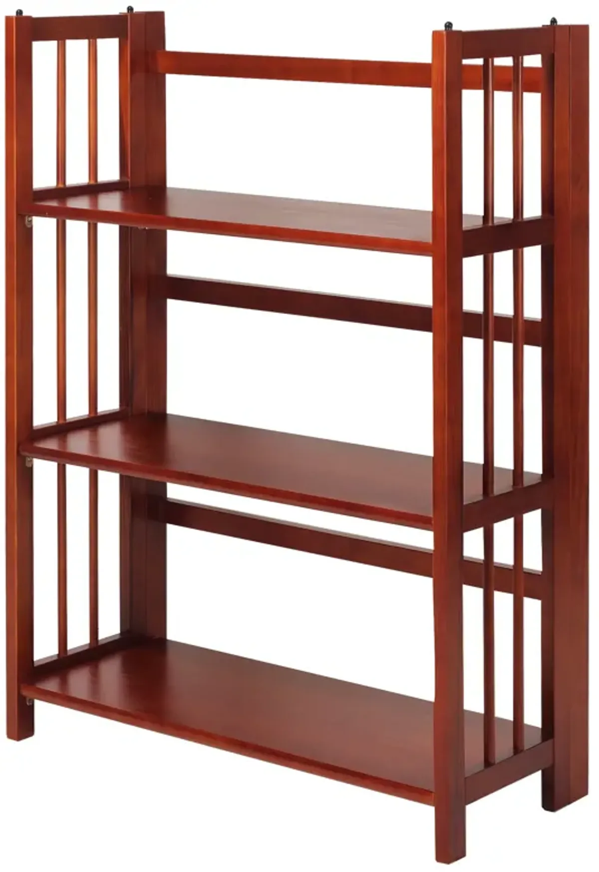 Casual Home 3-Shelf Folding Stackable Bookcase (27.5" Wide)-Mahagony