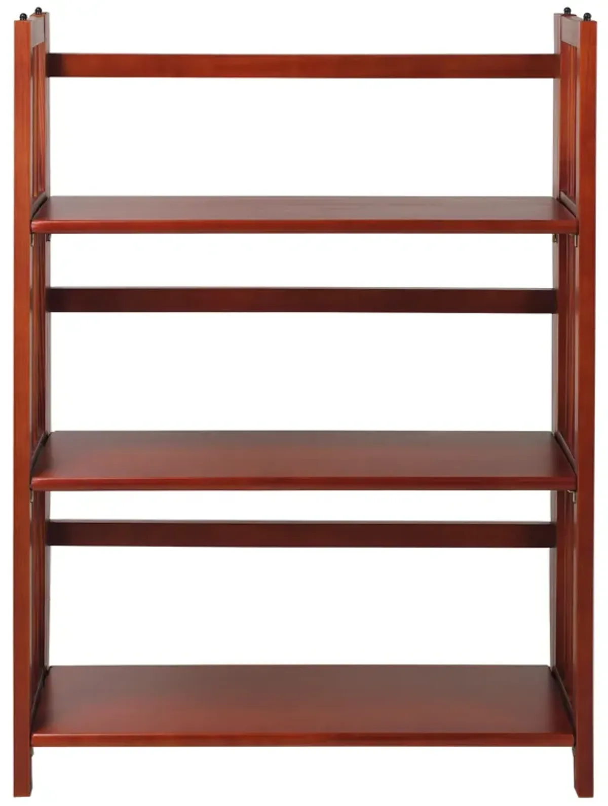 Casual Home 3-Shelf Folding Stackable Bookcase (27.5" Wide)-Mahagony