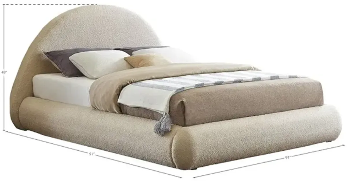 Meridian Furniture Rudy Beige Teddy Fabric King Bed
