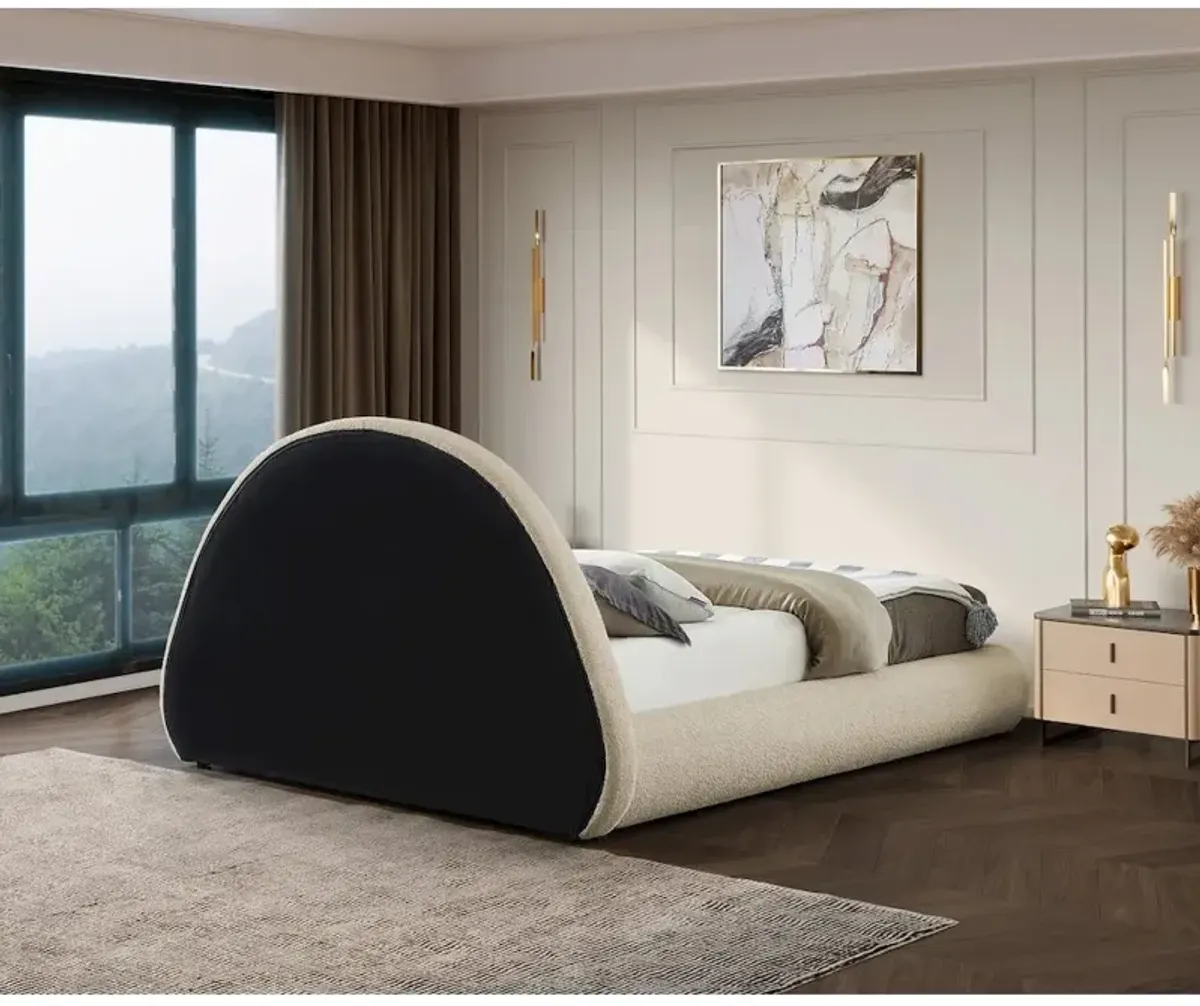 Meridian Furniture Rudy Beige Teddy Fabric King Bed