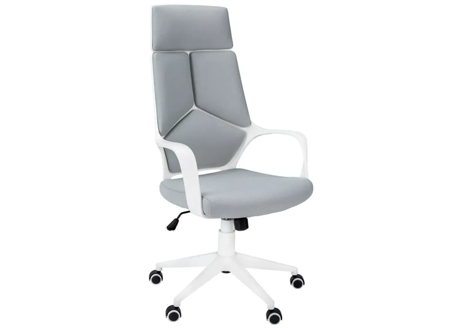 Monarch Specialties I 7270 Office Chair, Adjustable Height, Swivel, Ergonomic, Armrests, Computer Desk, Work, Metal, Fabric, White, Grey, Contemporary, Modern