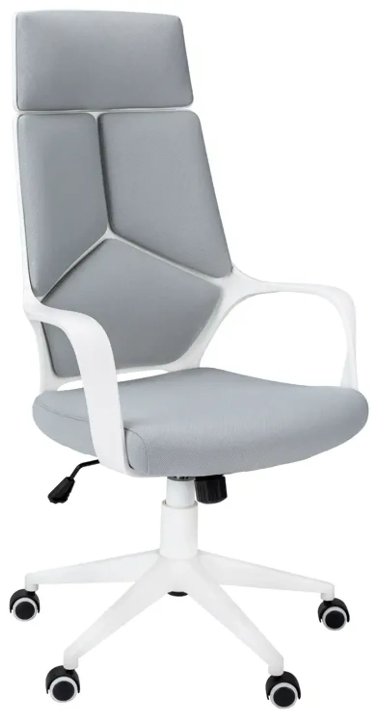 Monarch Specialties I 7270 Office Chair, Adjustable Height, Swivel, Ergonomic, Armrests, Computer Desk, Work, Metal, Fabric, White, Grey, Contemporary, Modern