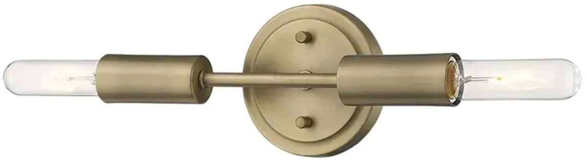 Hivvago Two Light Dull Gold Narrow Bulb Wall Light