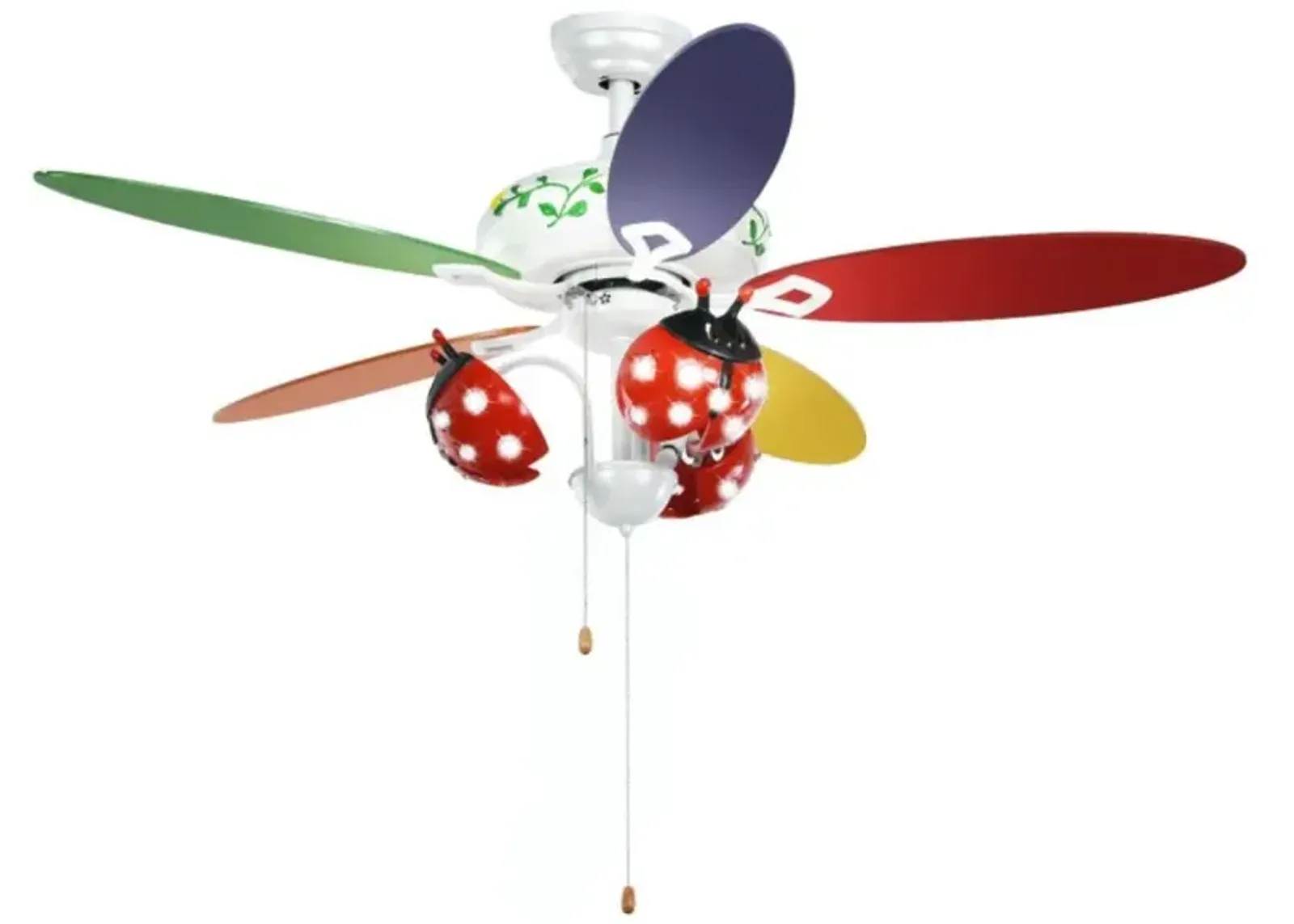 Hivvago 52 Inch Kids Ceiling Fan with Pull Chain Control