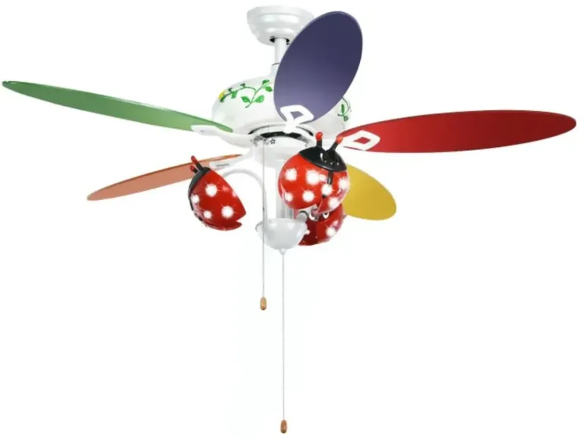 Hivvago 52 Inch Kids Ceiling Fan with Pull Chain Control