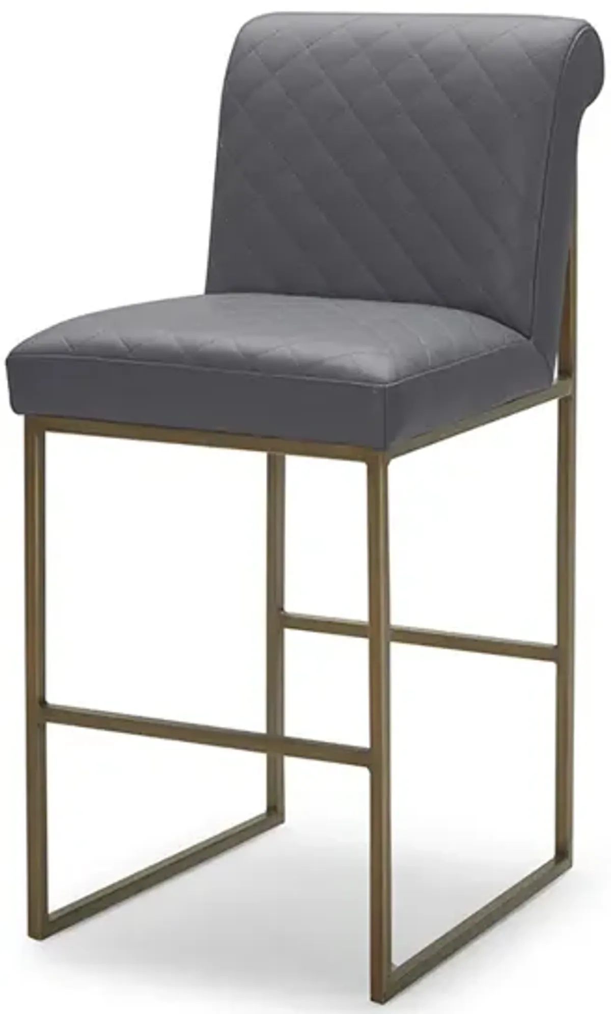 Diamond Patterned Bar Stool in Dark Grey