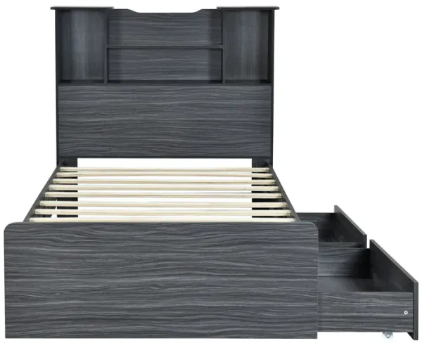 Merax Platform Bed Frame with Storage Headboard