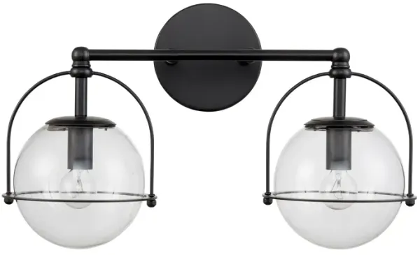 Langford 17'' Wide Black 2-Light Vanity Light