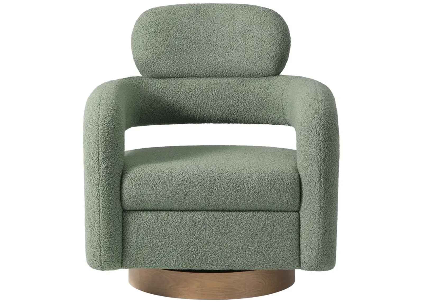 WestinTrends Mid-Century Modern Sherpa Swivel Barrel Accent Chair