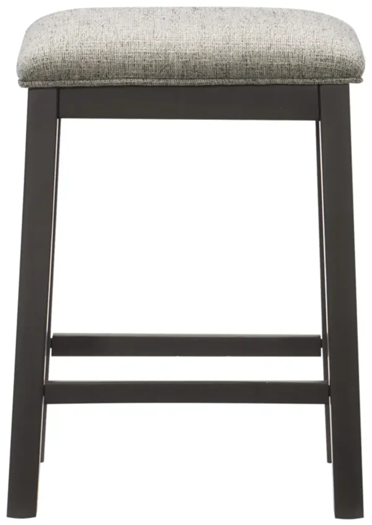 Modern Aesthetic Set Of 2 Counter Height Stool Gunmetal-Gray Finish Wood Fabric Covered Padded Seat